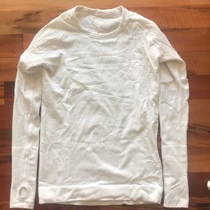 Lululemon White Restless Long Sleeve